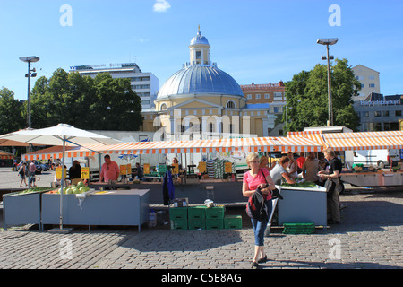 Marktplatz in Turku, Finnland Stockfoto