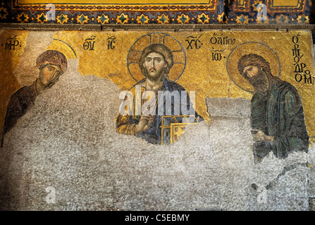 Ein byzantinisches Mosaik in der Aya Sofya / Haghia Sophia, Istanbul Stockfoto