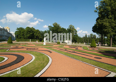 Lown vorne den Katharinenpalast in Puschkin. St. Petersburg, Russland Stockfoto