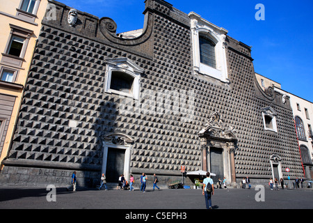 Gesu Nuovo (neuer Gesuite Kirche), Neapel, Italien Stockfoto