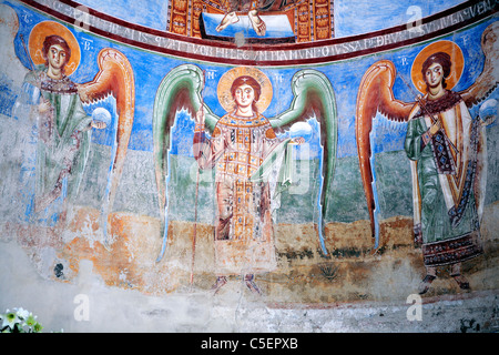 Wandmalerei in der Basilika Sant'Angelo Formis (9. Jahrhundert), Campania, Italien Stockfoto