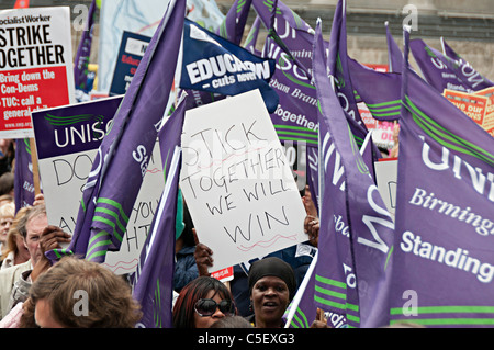 Bilder vom Lehrer Streik organisiert durch das aber in Birmingham uk 2011 Stockfoto