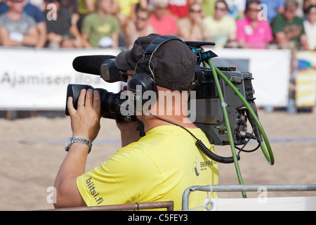 TV-Kameramann filmt Stockfoto