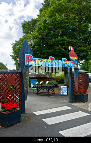 Der Eingang zum Paradies Park in Cornwall. Stockfoto