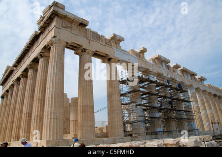 Einige der weltweit interessantesten Renovierung/Umbau statt, bei dem Parthenon in Athen. Stockfoto