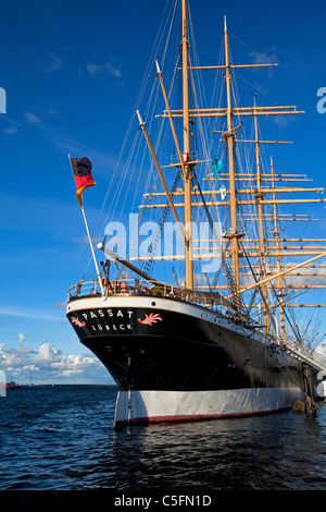 Das Museum Segelschiff Passat, einer deutschen Stahl Viermastbark in Travemünde, Hansestadt Lübeck, Deutschland Stockfoto