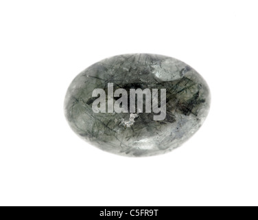 Polierte Felsen Probe aus Indien Turmalin in Quarz Stockfoto