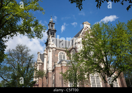 Glockenturm der Westerkerk Kirche im Prinsen Gracht, Amsterdam. Stockfoto