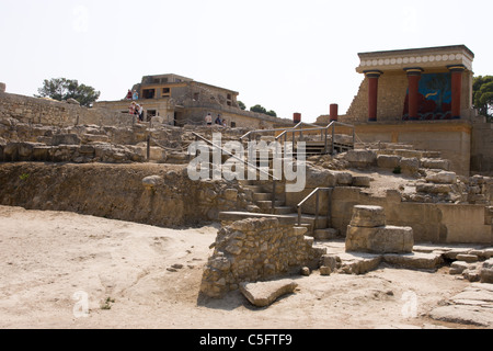 Die Ruinen des Palastes des minoischen König Minos und die Legende des Minotaurus. Knossos, Kreta, Griechenland. Stockfoto