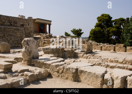 Die Ruinen des Palastes des minoischen König Minos und die Legende des Minotaurus. Knossos, Kreta, Griechenland. Stockfoto