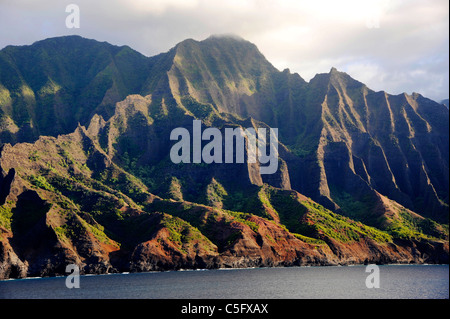 Na Pali Küste Kauai Hawaii Pacific Ocean Stockfoto