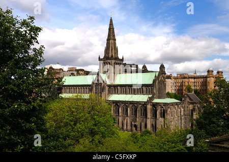 Glasgow Kathedrale als gesehen von der Glasgow Necropolis auf A sonnigen Sommertag Stockfoto