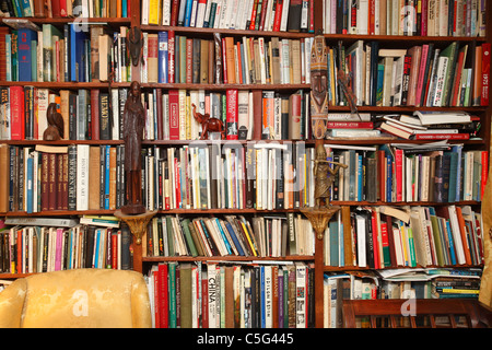 volle Bücherregale home Bibliothek Stockfoto