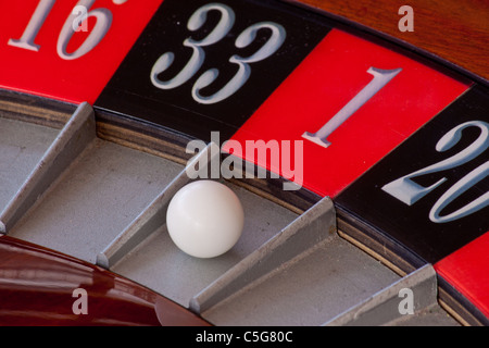 Europäischen Casino Roulette Rad Kugel Nummer # 1 eine Stockfoto