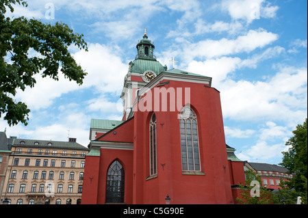 17. Jahrhundert gemalt Jakobs Kyrka Rote Kirche in Stockholm Schweden Stockfoto