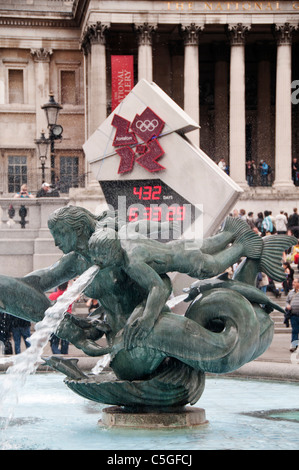 Olympische Spiele 2012-Countdown-Uhr auf dem Trafalgar Square, London, UK Stockfoto