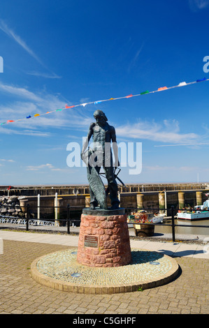 Die Statue des antiken Mariners von Alan B Herriot im Watchet Harbour, Somerset, England. Stockfoto