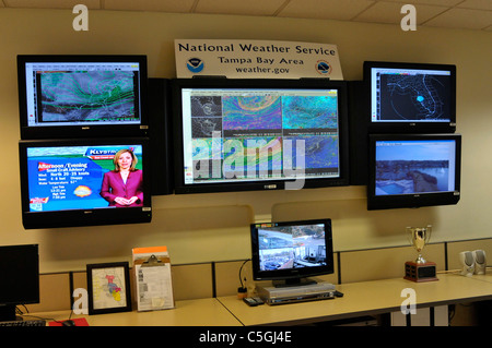 Meteorologie-Warnung-Wetter-Fernsehen Stockfoto