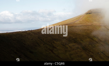 Wanderer auf Pen y Fan Stockfoto