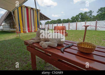 Präsentation des Tabernakels Mosaik Reisen zog die biblischen Hebräer über mit ihren einsamen Wanderungen. Stockfoto