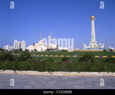 König-Faisal-Moschee, Al Rolla Square, Sharjah, Vereinigte Arabische Emirate Stockfoto