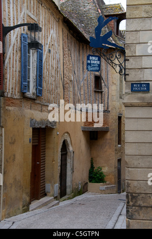 Schmale Straße im alten Bergerac Dordogne Aquitanien Frankreich Stockfoto