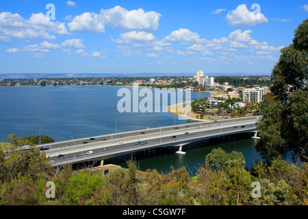 Narrows Bridge Swan Flussstadt Perth Western Australia Stockfoto