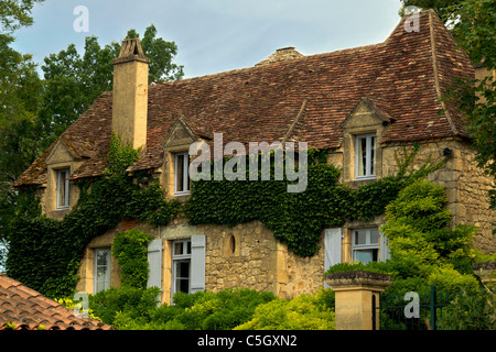 Schöne Stein Herrenhaus Domme Dordogne Aquitanien Frankreich Stockfoto