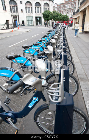 Barclays Cycle Hire in London Stockfoto