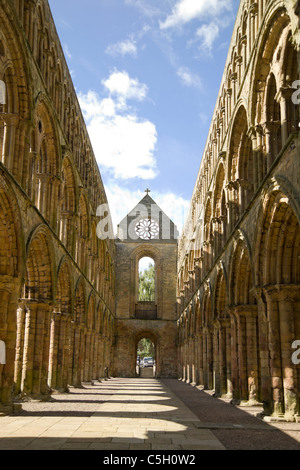 Jedburgh Abbey - Blick von innen Kreuzgang Stockfoto