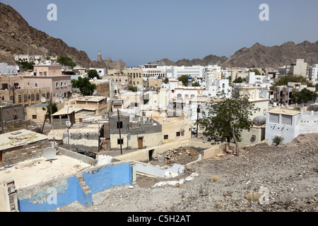 Blick über die alte Stadt Muscat, Sultanat von Oman Stockfoto