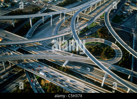 Luftaufnahme von Los Angeles Autobahnen Stockfoto