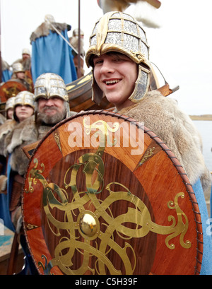 Wikinger an der Up Helly Aa Feuer Festival Shetland-Inseln Stockfoto