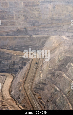 Die Bingham Canyon Mine oder Kennecott Copper Mine, in Salt Lake City, Utah, ist der 2. höchste Kupferproduzent in den USA. Stockfoto