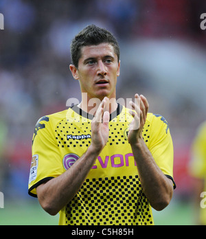 Fussball-Herren, Liga Total Cup in der Coface Arena, Mainz, Borussia Dortmund (BVB)-Mainz 05 1:0---Robert Lewandowski (BVB) Stockfoto