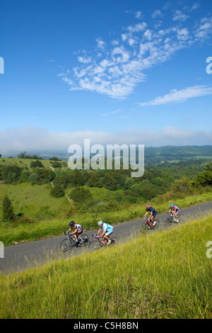 Radfahrer auf die Zick-Zack Box Hill Dorking Surrey Hills Stockfoto