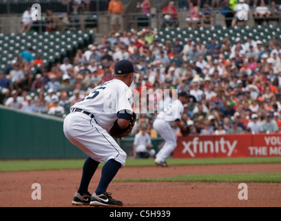 Branden Inge an 3. Basis während der 3. Juli 2011 MLB gab zwischen den Detroit Tigers und der San Francisco Stockfoto