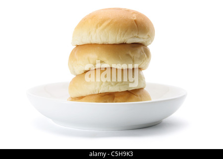 Chinesische rote Bohne Brötchen auf weißem Hintergrund Stockfoto