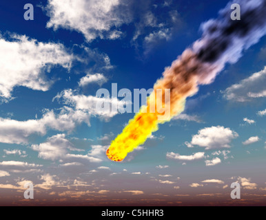 Meteoriten in der Erdatmosphäre, Kunstwerk Stockfoto