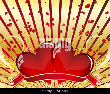 Abstrakte Karte zum Valentinstag. Vektor-Illustration. Stockfoto