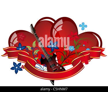 Abstrakte Karte zum Valentinstag. Vektor-Illustration. Stockfoto
