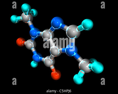 Theobromin Molekül Stockfoto