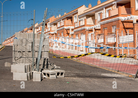 Ein Build-Neubaugebiet, die aufgegeben wurde, als die spanische Wirtschaft, während der Rezession zusammenbrach Stockfoto