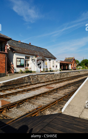 Blue Anchor Station auf der West Somerset Railway, Somerset, England. Stockfoto