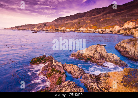 Felsenküste Soberanes Point, Garrapata State Park, Big Sur, Kalifornien Stockfoto