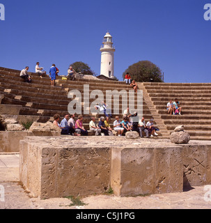 Das Odeon-Amphitheater im archäologischen Park, Paphos, Republik Zypern Paphos District Stockfoto