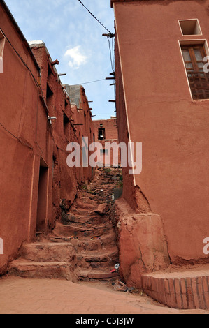 Abyāneh ist eine berühmte historische iranischen Dorf in der Nähe der Stadt Natanz in Isfahan, Iran zeichnet sich durch eine eigenartige rötlichen Farbton. Stockfoto