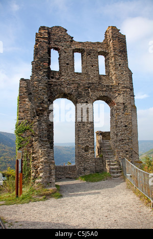 Grevenburg, Ruine deutschen Traben-Trarbach, Mosel, Grevenburg, Ruine, Greven Burg, über Traben-Trarbach, Mosel Stockfoto