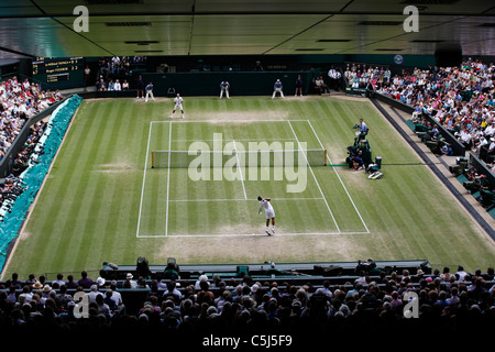 Blick von oben von dem Centre Court in Wimbledon Stockfoto