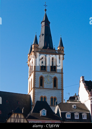 Marktkirche St. Gangolph bin Hauptmarkt von Trier, Kirche, Saint, Gangolph, am Hauptmarkt zu vermarkten Stockfoto